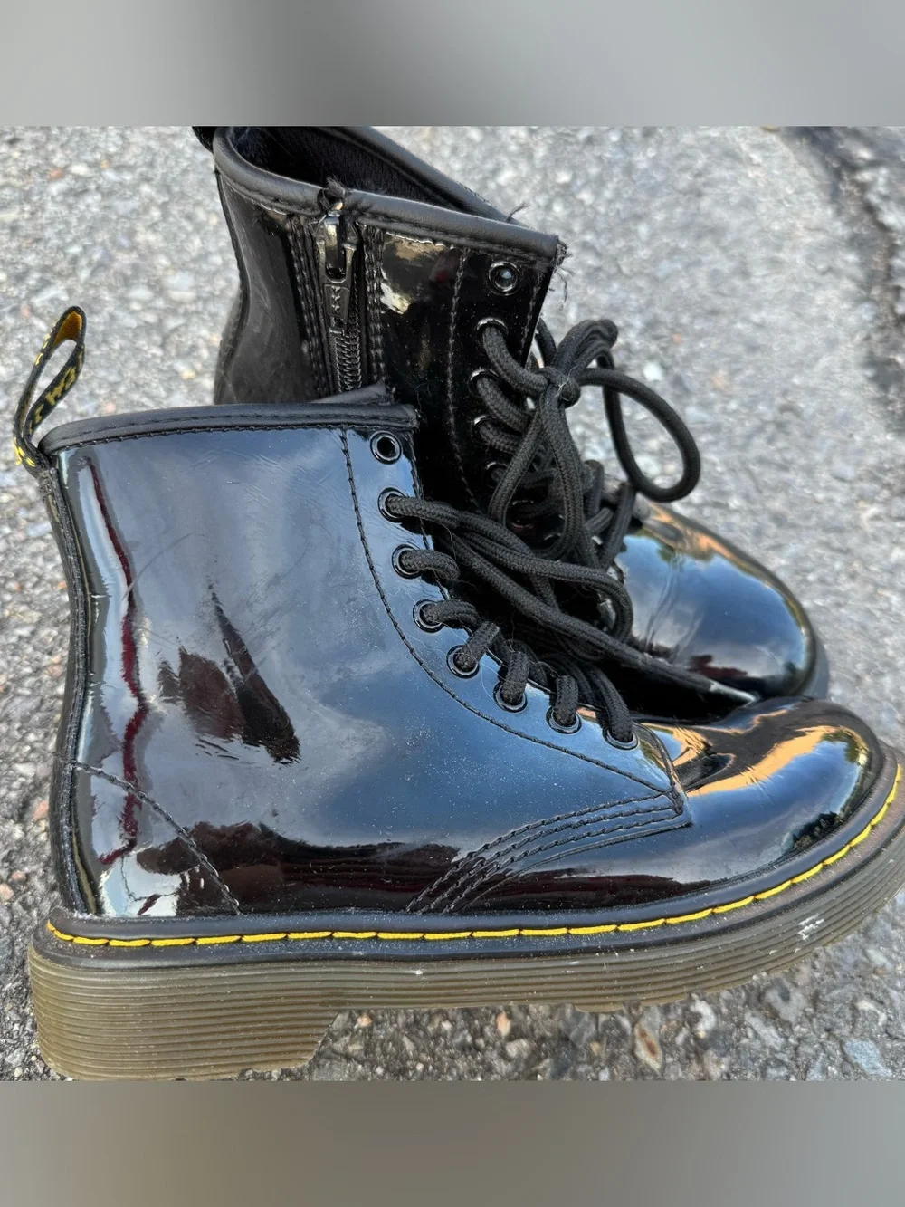 Dr Martens Junior 1460 Kids Leather Boots Shoes Youth Size 13 Black Unisex Girls